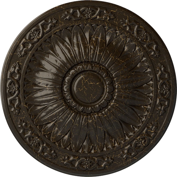 Ekena Millwork Lunel Ceiling Medallion (Fits Canopies up to 3 3/4"), 20 1/4"OD x 1 1/2"P, Stone Hearth Crackle CM20LUSHC - main